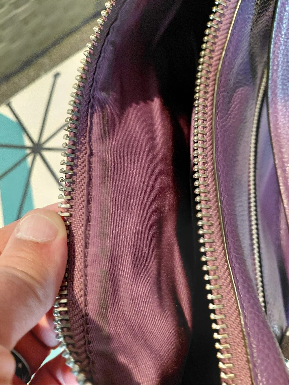 COACH  Slouch hobo In Purple Pebble Leather